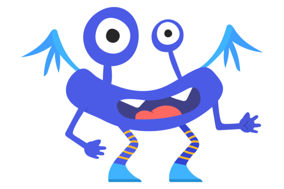 Blue Monster Character: A Playful Embroidery Design for Lighthearted Projects