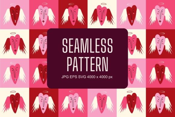 Comic Funny Angel Hearts Pattern Review