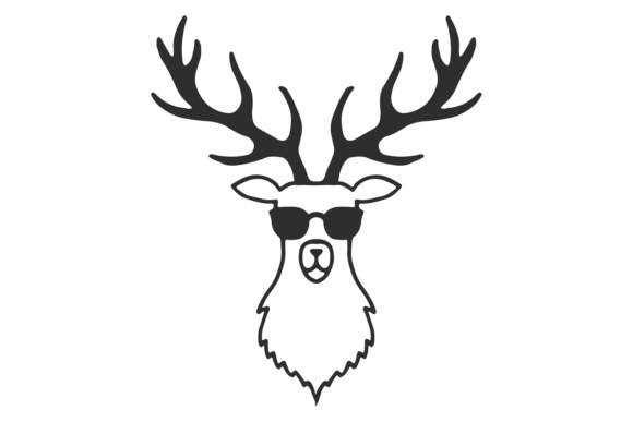 Deer Head in Sunglasses: A Hipster Graphic for Embroidery Projects