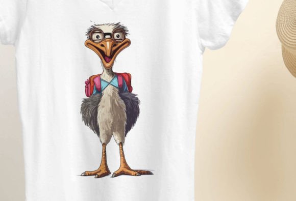 h1Funny Ostrich PNG: A Playful, Nerd-Chic Design for Real Embroidery Projects/h1