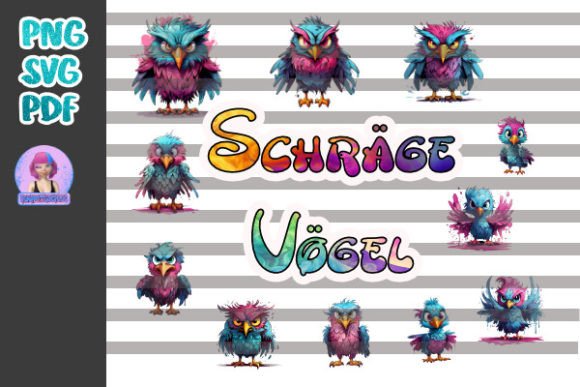 Schräge Vögel Funny Birds Illustration